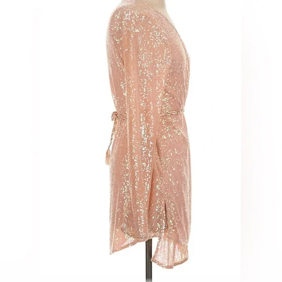 Free People Disco Daydream Sequin Kimono Dress Small | Boho Glam - Picture 4 of 15